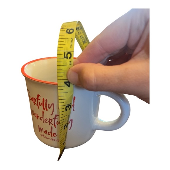 Elegant White and Red Dining Mug with Inspirational Text - Picture 5 of 6